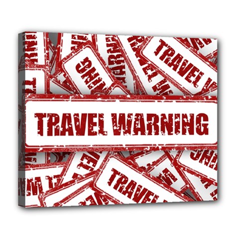 Travel Warning Shield Stamp Deluxe Canvas 24  x 20  