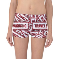 Travel Warning Shield Stamp Reversible Boyleg Bikini Bottoms