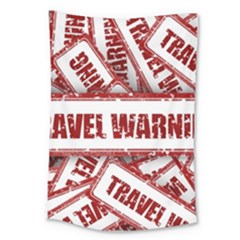 Travel Warning Shield Stamp Large Tapestry