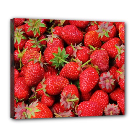 Strawberries Berries Fruit Deluxe Canvas 24  X 20  