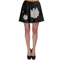 Spider Web And Ghosts Pattern Skater Skirt by Valentinaart