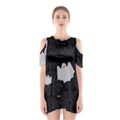 Spider Web And Ghosts Pattern Shoulder Cutout One Piece by Valentinaart