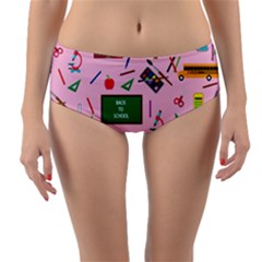 Back To School Reversible Mid-waist Bikini Bottoms by Valentinaart