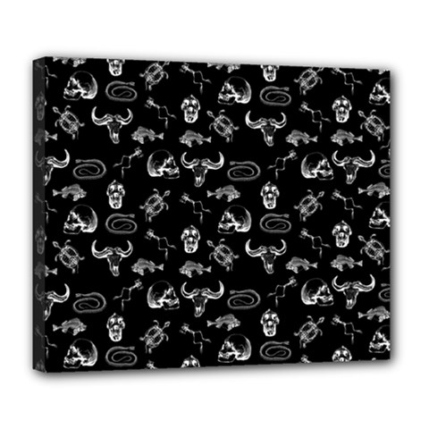 Skeleton Pattern Deluxe Canvas 24  X 20   by Valentinaart