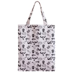 Skeleton Pattern Zipper Classic Tote Bag by Valentinaart