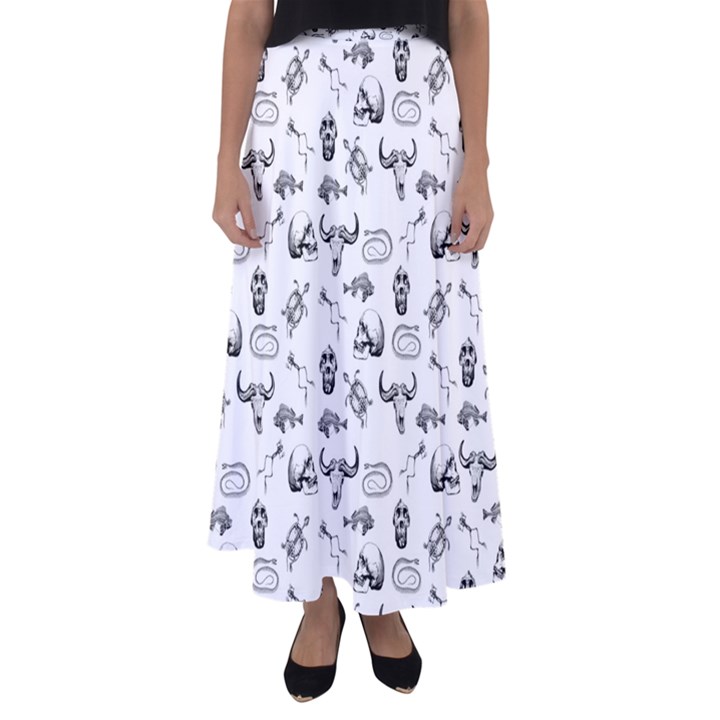 Skeleton pattern Flared Maxi Skirt