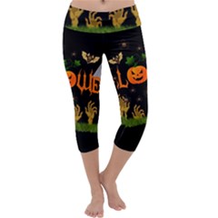 Halloween Capri Yoga Leggings by Valentinaart