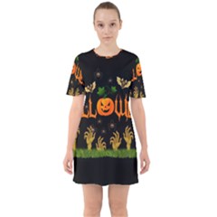 Halloween Sixties Short Sleeve Mini Dress