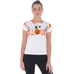 Halloween Short Sleeve Sports Top  by Valentinaart