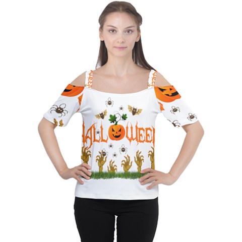 Halloween Cutout Shoulder Tee by Valentinaart