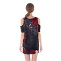 Awesmoe Black Horse With Flowers On Red Background Shoulder Cutout One Piece View2