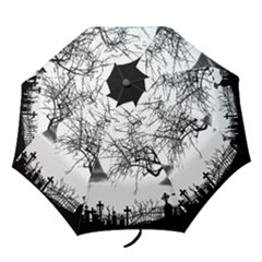 Halloween Landscape Folding Umbrellas by Valentinaart