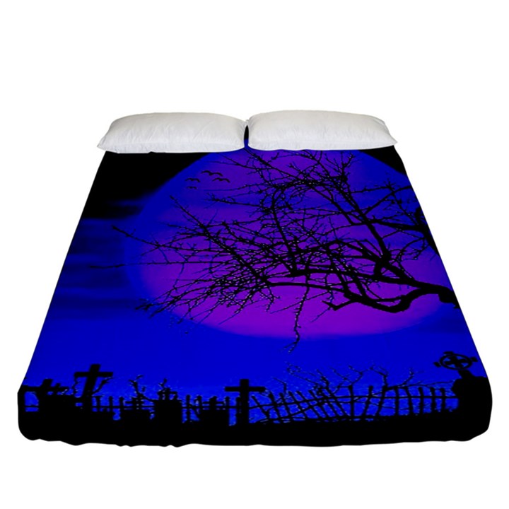 Halloween landscape Fitted Sheet (California King Size)