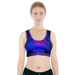 Halloween Landscape Sports Bra With Pocket by Valentinaart