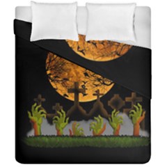 Halloween Zombie Hands Duvet Cover Double Side (california King Size) by Valentinaart