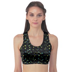 Splatter Abstract Dark Pattern Sports Bra by dflcprints