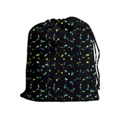 Splatter Abstract Dark Pattern Drawstring Pouches (extra Large) by dflcprints