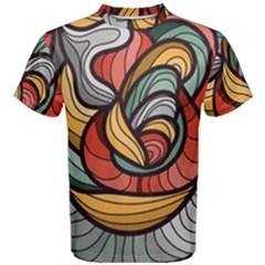 Beautiful Pattern Background Wave Chevron Waves Line Rainbow Art Men s Cotton Tee