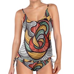 Beautiful Pattern Background Wave Chevron Waves Line Rainbow Art Tankini Set by Mariart