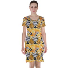 Amfora Leaf Yellow Flower Short Sleeve Nightdress