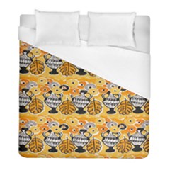 Amfora Leaf Yellow Flower Duvet Cover (full/ Double Size) by Mariart