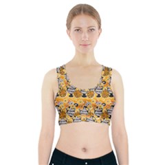 Amfora Leaf Yellow Flower Sports Bra With Pocket by Mariart