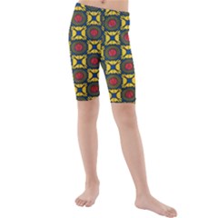 African Textiles Patterns Kids  Mid Length Swim Shorts by Mariart