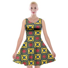 African Textiles Patterns Velvet Skater Dress