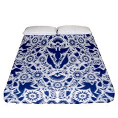 Birds Fish Flowers Floral Star Blue White Sexy Animals Beauty Fitted Sheet (california King Size)