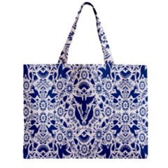 Birds Fish Flowers Floral Star Blue White Sexy Animals Beauty Zipper Mini Tote Bag by Mariart