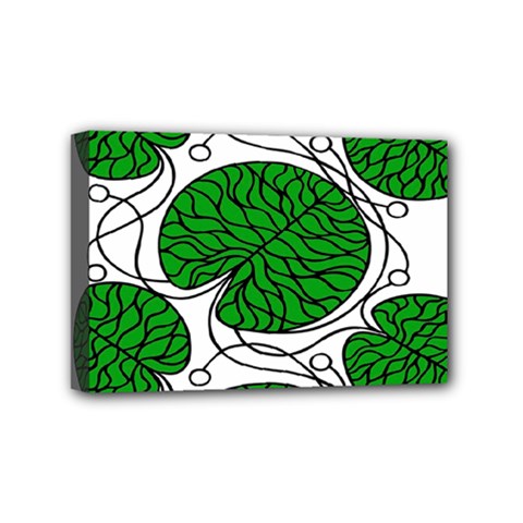 Bottna Fabric Leaf Green Mini Canvas 6  X 4  by Mariart