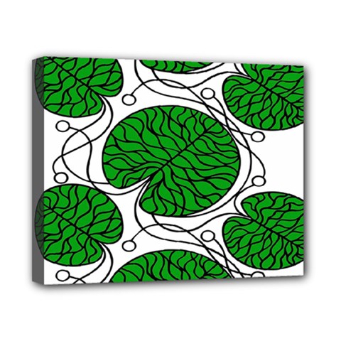 Bottna Fabric Leaf Green Canvas 10  X 8  by Mariart