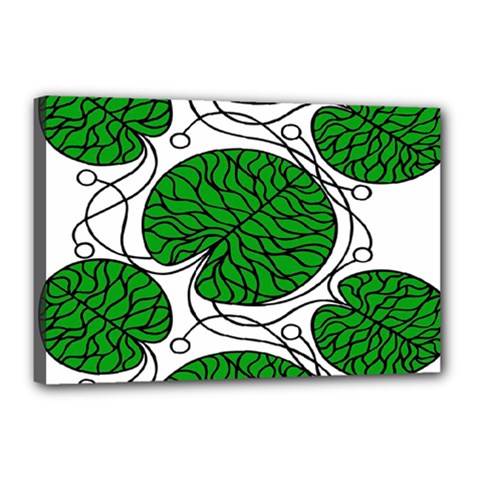 Bottna Fabric Leaf Green Canvas 18  X 12  by Mariart