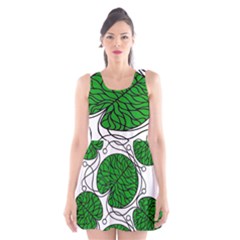 Bottna Fabric Leaf Green Scoop Neck Skater Dress by Mariart