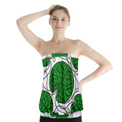Bottna Fabric Leaf Green Strapless Top by Mariart