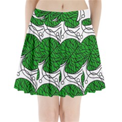 Bottna Fabric Leaf Green Pleated Mini Skirt by Mariart