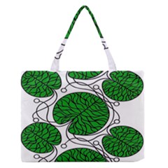 Bottna Fabric Leaf Green Zipper Medium Tote Bag