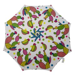 Cactus Seamless Pattern Background Polka Wave Rainbow Hook Handle Umbrellas (large) by Mariart