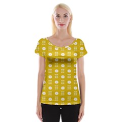 Circle Polka Chevron Orange Pink Spot Dots Cap Sleeve Tops