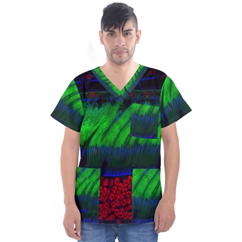 Cells Rainbow Men s V-neck Scrub Top by Mariart