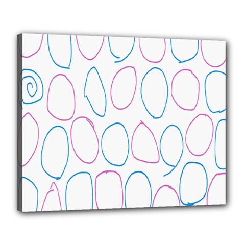 Circles Featured Pink Blue Canvas 20  X 16  by Mariart