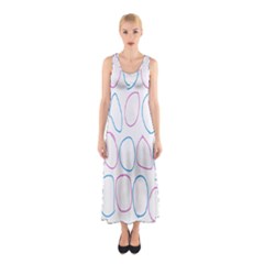 Circles Featured Pink Blue Sleeveless Maxi Dress by Mariart
