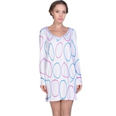 Circles Featured Pink Blue Long Sleeve Nightdress
