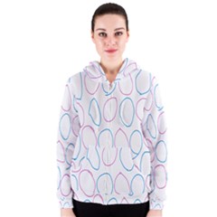 Circles Featured Pink Blue Women s Zipper Hoodie by Mariart