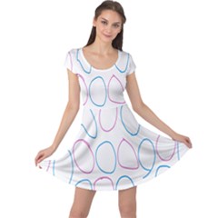 Circles Featured Pink Blue Cap Sleeve Dress by Mariart