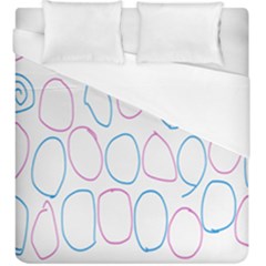 Circles Featured Pink Blue Duvet Cover (king Size) by Mariart