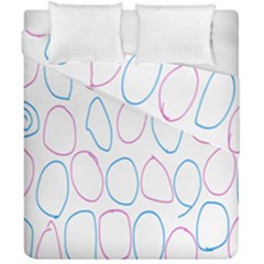 Circles Featured Pink Blue Duvet Cover Double Side (california King Size) by Mariart