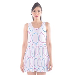 Circles Featured Pink Blue Scoop Neck Skater Dress by Mariart