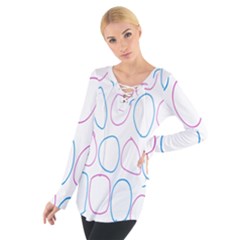 Circles Featured Pink Blue Tie Up Tee by Mariart