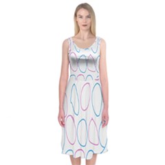 Circles Featured Pink Blue Midi Sleeveless Dress by Mariart